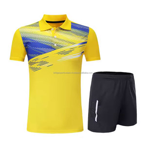 Ensemble d'uniformes de badminton personnalisés pour hommes, impression par sublimation, 100% polyester, respirant, séchage rapide, grande taille - Product Image 1