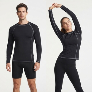 Light Weight Slim Fit Men <b>Compression</b> <b>Shirts</b> Workout Solid Color High Quality <b>Compression</b> <b>Shirts</b> MMA fight wear Rash guard - Product Image 2