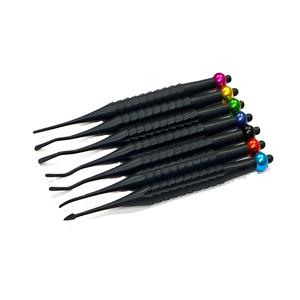 Sambrialmed International Kit de 7 Elevadores Dentales Manuales Luxating Tipo Pala con Estuche, Recubiertos de Titanio Negro Ref: SI-44-420 - Product Image 1