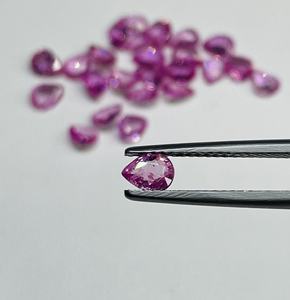 Saphir rose naturel de haute qualité, chauffé, taille calibrée 5x4mm, coupe ovale en forme de poire, pierres précieuses en vrac pour la fabrication de bijoux - Product Image 4