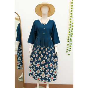 Camisón de Verano para Mujer, Casual, de Manga Corta, Cuello Cuadrado, Cintura Elástica, Suave y Transpirable, de Cheery, Apto para Hijab - Product Image 4