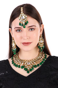Trendy Women's Brass Gold Plated Imitation <b>Pearl</b> Zircon Bridal Necklace <b>Set</b> Matching Earrings Engagement Wedding Anniversary - Product Image 4