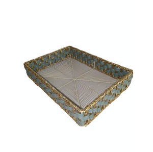 Meilleur prix pour un plateau décoratif en rotin tissé à la main, style bohème, artisanat en bambou et rotin, fabrication indienne, prix de gros. - Product Image 1