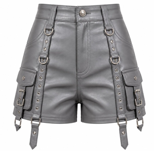 Different Color High Waist Printed Leather Shorts Women's Fashion Moto Style <b>Fringe</b> Quick Dry Breathable Drawstring Regular - Product Image 6