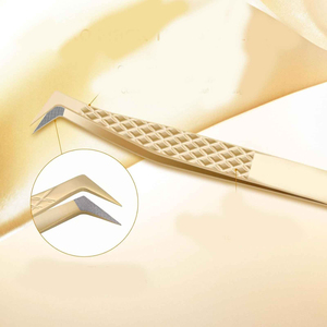Pinces à cils professionnelles personnalisées avec poignées diamantées, pointe droite en fibre pour volume, type pointu, étiquette privée, embouts pour cils - Product Image 4