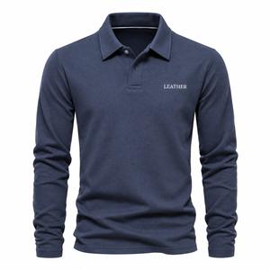 Mens Short <b>Sleeve</b> Solid <b>Navy</b> Button <b>Shirt</b> Polyester Premium Front Logo Digital Printing Knitted Fabric Breathable Casual Style - Product Image 5