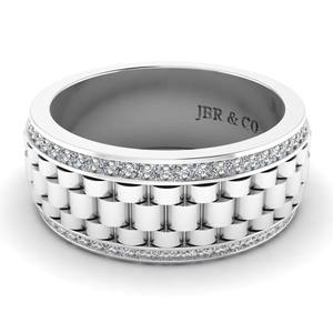 Bague de mariage de style audacieux en argent sterling 925 avec diamant rond de qualité supérieure pour femmes bijoux de luxe à la mode au prix de gros - Product Image 1