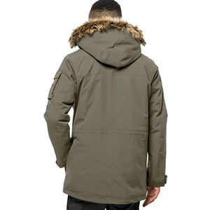 High Street Men's Coated Canvas Polyester High Quality Full Zip Windbreaker Custom Logo Waterproof <b>Rain</b> <b>Jacket</b> <b>Long</b> Sleeve - Product Image 2