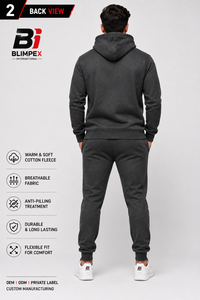 Custom Lightweight Polyester Fleece Casual Tracksuit Manufacturer | OEM ODM Private Label Men's Women's Hooded <b>Jogging</b> <b>Suit</b> - Product Image 3