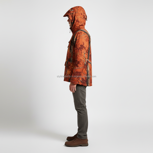 เสื้อแจ็คเก็ตพรางลายกันลมสำหรับล่าสัตว์ มีกระเป๋าขนาดใหญ่ ทนทาน ลายใบไม้สีส้ม เสื้อแจ็คเก็ตยุทธวิธีสำหรับกิจกรรมกลางแจ้งในสภาพอากาศหนาวเย็น - Product Image 2