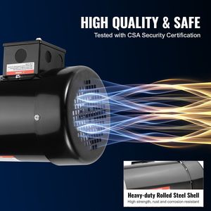 Motore Elettrico 2HP 3450 Giri/min 230V/460V Trifase con Albero Scanalato da 5/8'' per Compressori d'Aria, Rotazione CW/CCW per Uso Agricolo - Product Image 5