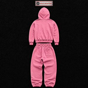 Conjunto Deportivo Rosa con Estrellas Bordadas para Mujer, Sudadera con Cremallera Personalizada y Pantalones Jogger, Ropa Deportiva Casual, Proveedor Mayorista OEM - Product Image 6