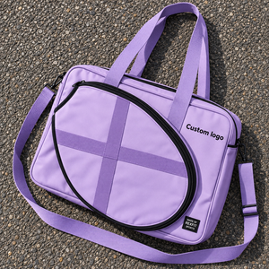 Sac de raquette de squash personnalisé avec logo imprimé, poche zippée incurvée et bandoulière réglable - Product Image 1