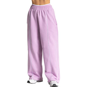 Pantalones Deportivos de Invierno para Mujer, de Alta Calidad, Cintura Media, Holgados, 100% Algodón, Transpirables, Ecológicos, Color Orquídea - Product Image 1