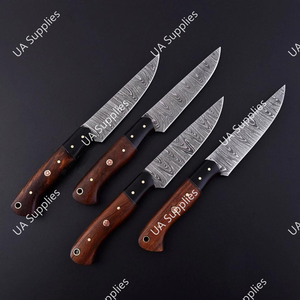 Cuchillos de Cocina de Acero de Damasco de Moda, Superventas, Ambidiestros, con Acabado Cepillado y Mango Ergonómico de Madera de Palisandro para Uso Culinario - Product Image 6