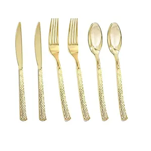 Juego de cubiertos metálicos multiusos con tenedor, cuchara, cuchillo y cuchara para postre para comidas diarias y fiestas - Product Image 5