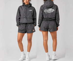 Conjunto de Dos Piezas de Chaqueta Cortavientos de Nailon de Secado Rápido Premium, Conjunto Corto de Chaqueta Cortavientos de Nailon Personalizado para Ropa Urbana, Proveedor OEM - Product Image 6