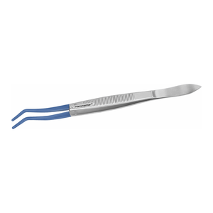 Pinzas con Punta Curva Recubierta de Goma, Acero Inoxidable 420, 165 mm, para Uso Médico y de Laboratorio - Product Image 1