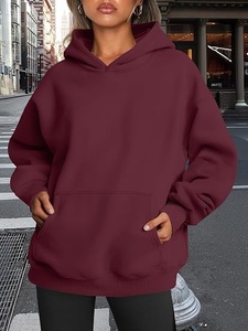 Sweat-shirt à capuche oversize rayé pour femme, manches longues, en coton non tissé, doublure décontractée, anti-boulochage, respirant, pull-over automne - Product Image 2