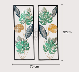 Arte Decorativo de Pared con Flores de Hierro Dorado, 2 Piezas, Decoración Metálica Moderna para Sala de Estar, Entrada y Oficina - Product Image 4