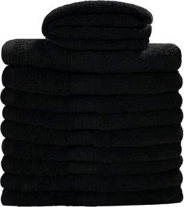 Serviette de bain professionnelle pour spa, noire, 100% coton, tissu éponge, épaisse, douce, durable, très absorbante, 580 GSM, qualité hôtelière - Product Image 4