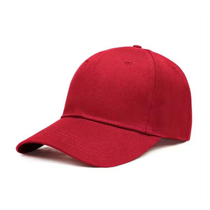 Casquette de baseball en coton rouge à 6 panneaux, réglable, unisexe, couleur unie, décontractée pour adultes - Product Image 4