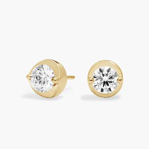 Boucles d'oreilles Illusion avec diamants de laboratoire en or jaune - Product Image 1