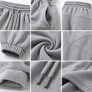 Pantalon de jogging pour homme bleu marine, taille élastique, poches latérales zippées, bas de pantalon côtelé, pantalon sportif - Product Image 3