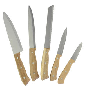 Juego de 5 Cuchillos de Cocina Profesionales de Acero Inoxidable con Mango de Madera para el Hogar - Product Image 5