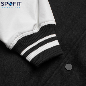 เสื้อแจ็คเก็ตเลตเตอร์แมนสำหรับผู้ชาย ผลิตภัณฑ์ฤดูหนาวแบบ Private Label สำหรับเสื้อผ้าสั่งทำพิเศษ ไซส์พลัส พร้อมโลโก้สั่งทำพิเศษ เสื้อแจ็คเก็ต Varsity ทรงโอเวอร์ไซส์สำหรับผู้ชาย - Product Image 5