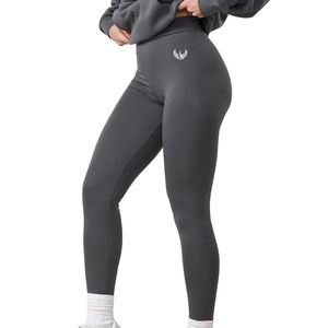 Charcoal Grey Jersey Legging Women High Waist Stretch Fitness <b>Tights</b> Soft Compression Workout Yoga Activewear Performance Wear - Product Image 1