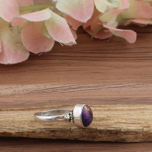 Wholesale Purple <b>Turquoise</b> Gemstone <b>Ring</b> 925 Sterling Silver Classic Third Party Certified Jewelry for Women Finger <b>Ring</b> - Product Image 5
