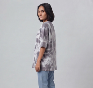 T-shirt à manches courtes pour femme, effet délavé soleil, en coton premium, style streetwear, coupe lourde, délavé à l'acide - Product Image 5