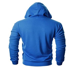 Sweat-shirts à capuche streetwear d'hiver bleus pour hommes, avec logo personnalisé sur le devant, en molleton, haute qualité, commandes en gros, 100% coton - Product Image 3