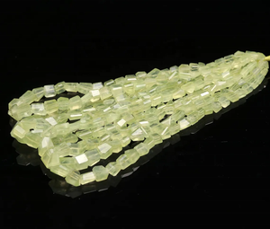 Cuentas con forma de pepitas facetadas de Prehnita Natural, cuentas de piedras preciosas sueltas de corte escalonado de 9-14mm - Product Image 3