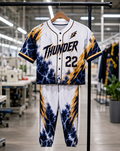 ชุดยูนิฟอร์มเบสบอลธันเดอร์สำหรับผู้ชาย เสื้อเจอร์ซีย์แบบซับลิเมชั่น กางเกง 22 ตัว ผ้าโพลีเอสเตอร์ระบายอากาศได้ดี ชุดทีม ระบายอากาศได้ดี ซับเหงื่อได้ดี - Product Image 5