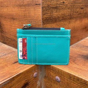 ที่ใส่บัตรเครดิตหนังวัวแท้ขนหนังเทอร์ควอยซ์ใส่บัตรของขวัญสำหรับเขาและเธอ - Product Image 3