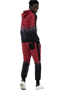 ชุดวอร์มมีฮู้ดสำหรับผู้ชาย,ชุดวอร์มเข้ารูปแบบมีซิปด้านหน้าพิมพ์ลายฤดูใบไม้ร่วงเสื้อกีฬาแขนยาว2ชิ้น - Product Image 2