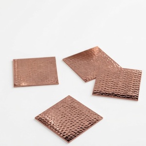 Hammered Metal <b>Coasters</b> Set With Holder <b>Silver</b> Matt Finish Stainless Steel Round Drink <b>Coasters</b> For Restaurant Bar Table Decor - Product Image 4