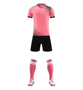 Ensemble d'uniformes de football bleus personnalisés pour hommes, maillot à col en V à manches courtes, short, polyester respirant, coupe athlétique toutes saisons - Product Image 3