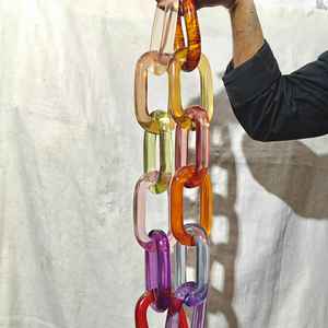 Chaînes en résine transparente colorées pour projets de décoration murale, séparateurs de pièce, accessoires de rideaux style ange - Product Image 6