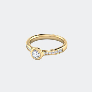 Anillo Solitario Redondo de 0.55CTW con Canal de Bisel Parcial - Product Image 4