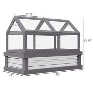 Serre traditionnelle en bois écologique avec couvercle en polycarbonate pour la protection des semis dans le jardin - Product Image 3