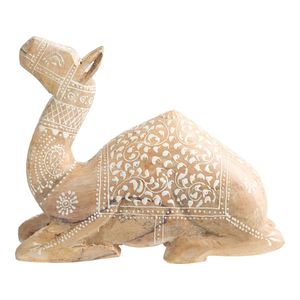 Centre de table unique en bois en forme de chameau, sculpture animale pour table basse, cheminée et décoration de vitrine - Product Image 1