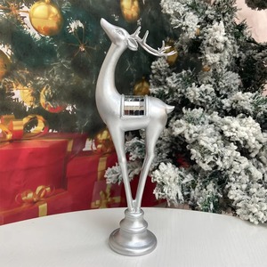 Crystal <b>Work</b> Silver Finished Reindeer Decorative <b>Table</b> Object Suitable for Christmas Home and Festive Styling From India - Product Image 4