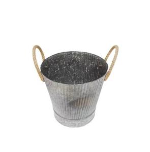 Maceta de metal galvanizado con aro de hierro, maceta sencilla y decorativa para centro comercial, hogar y jardín, regadera decorativa - Product Image 5