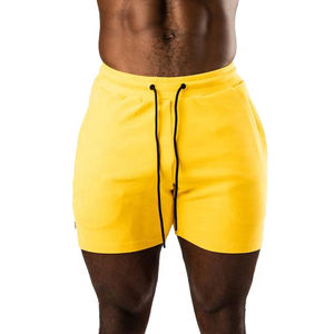 Pantalones Cortos Deportivos HSI de Marca Personalizada, Ajustados, de Alta Calidad, Negros, de Poliéster, con Cordón Amarillo, Casuales, Tallas Grandes, Verano 2025, Más Vendidos - Product Image 1
