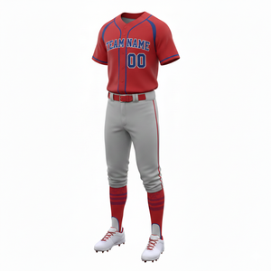 Maillot de baseball personnalisable respirant à col en V et pantalon uniforme – Vêtements de sport sublimés imprimés de haute qualité - Product Image 5