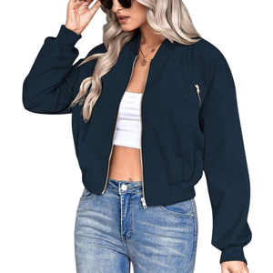 แจ็คเก็ตบอมเบอร์ผู้หญิงสไตล์คลาสสิก ปักโลโก้ตามสั่ง พิมพ์ลาย กันน้ำ ระบายอากาศได้ดี เสื้อผ้าแฟชั่นสำหรับขายส่ง - Product Image 1