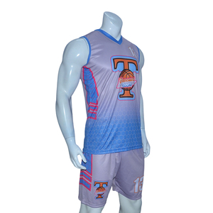 ชุดบาสเก็ตบอลแบบไม่มีแขนสั่งทำคุณภาพสูง ป้องกันแบคทีเรีย สำหรับทุกเพศ พิมพ์ลายโลโก้ด้านหน้า มีไซส์ใหญ่ ขายส่ง ผ้าตาข่ายคอวี - Product Image 3